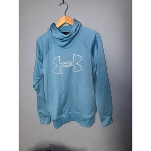 Under Armour ColdGear Loose Fit Fleece Hoodie Light Blue Women's Size L